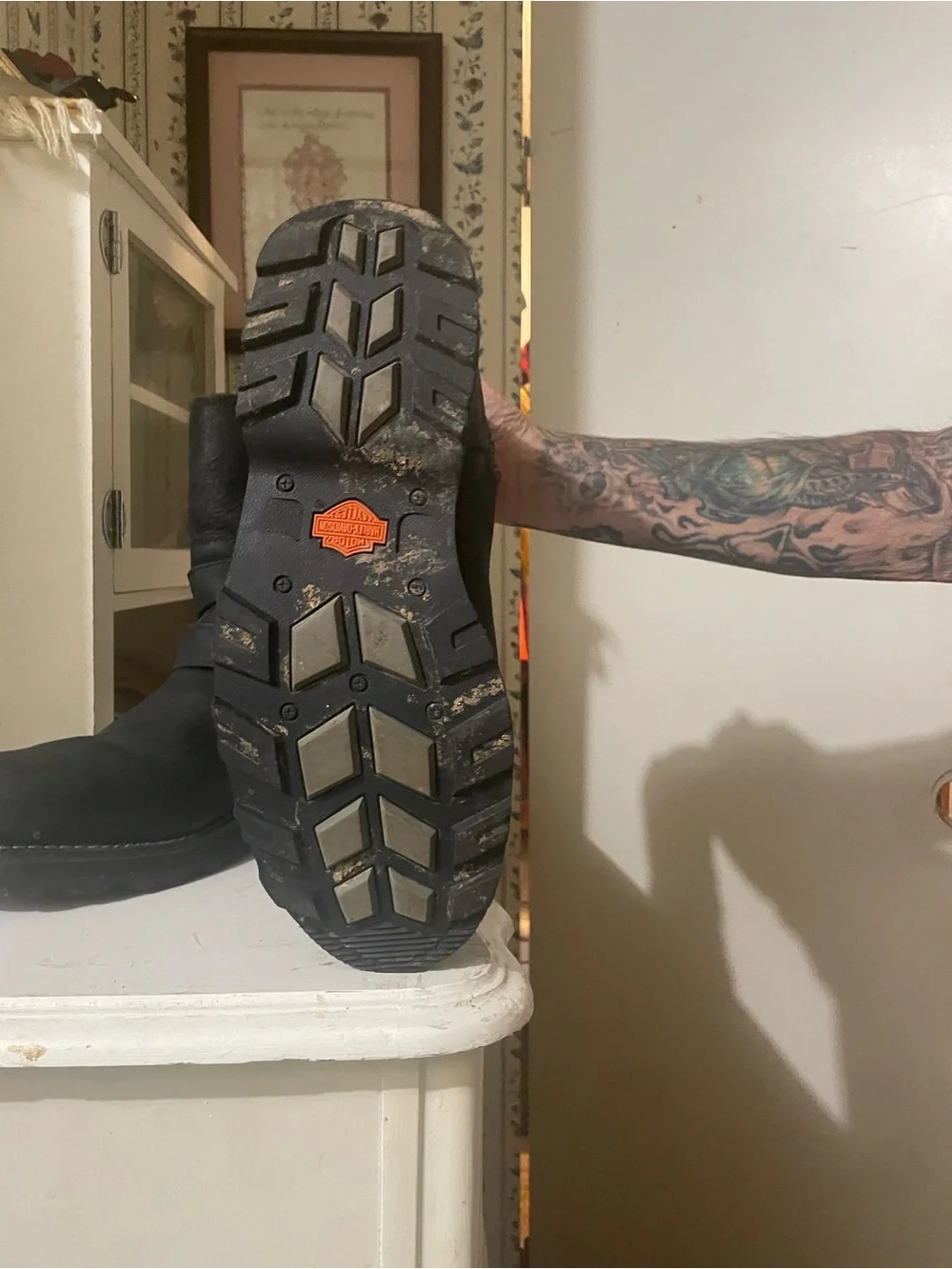 Harley-Davidson Black Leather Harness Boots